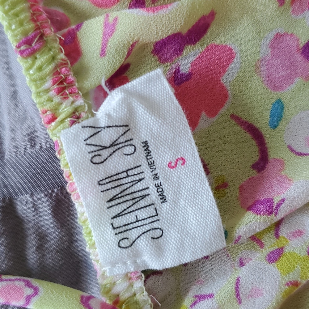 Sienna Sky Pink Floral Yellow Midi Dress with Ruffle Trim - Picture 7 of 10